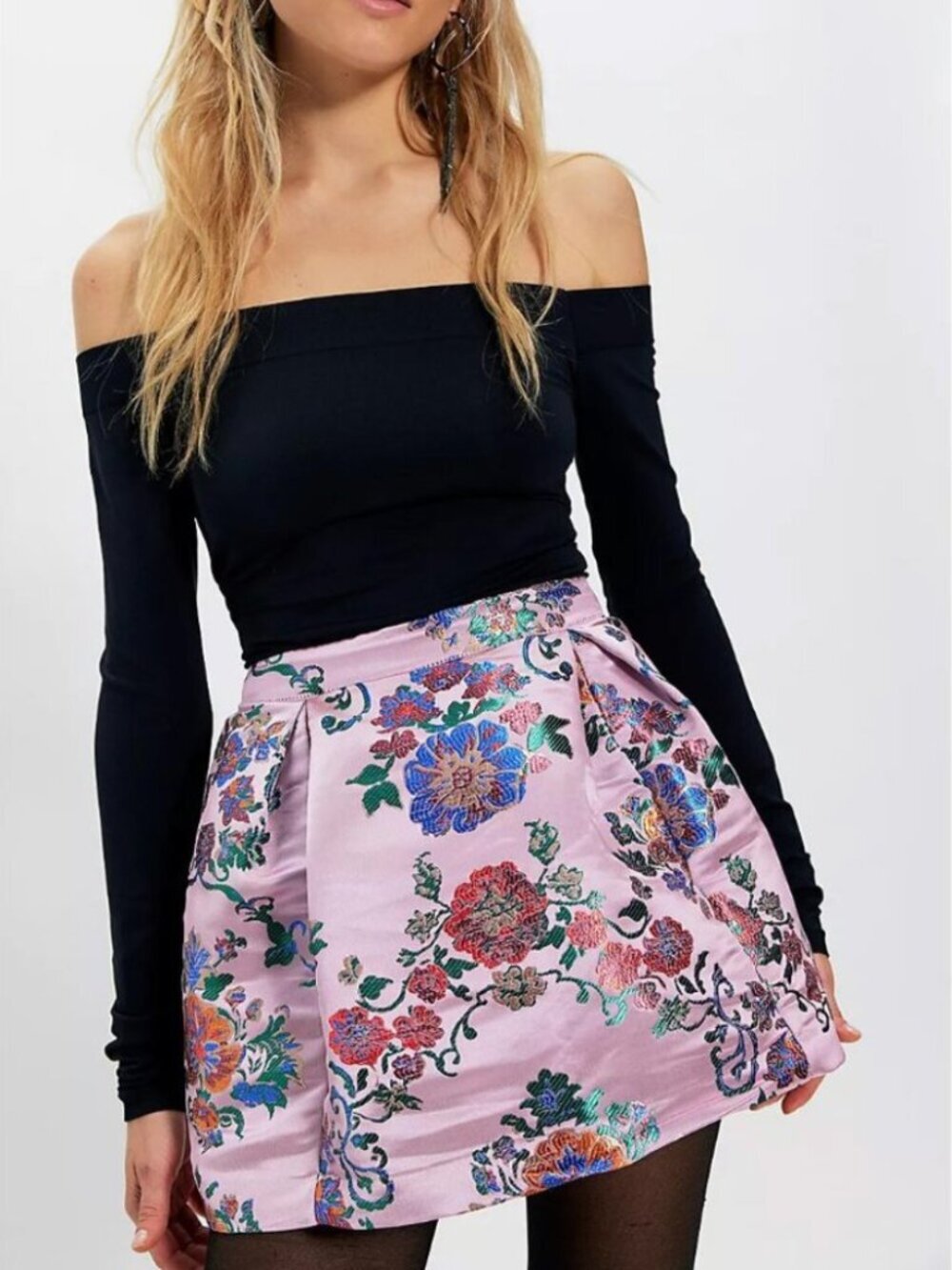FREE PEOPLE NWT Benjamine Mini Skirt / Pink Combo